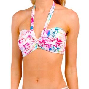 Tommy Bahama Rainbow Fronds Twist Halter
Bandeau Top - Paradise Coral